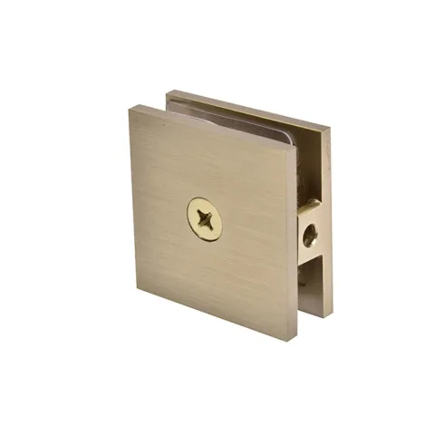 CRL Square Hole-in-Glass Fixed Panel U-Clamp, Brushed Bronze