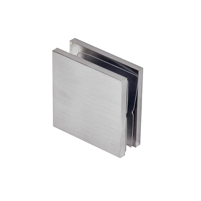 Shower Glass Square Hole-in-Glass Fixed Panel U-Clamp, Brushed Chrome – CRL SCU4BCH