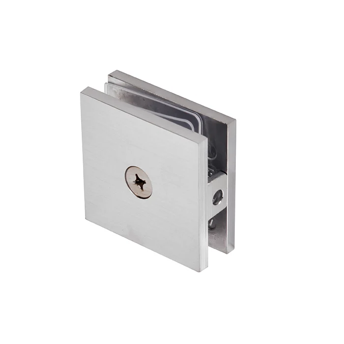 Shower Glass Square Hole-in-Glass Fixed Panel U-Clamp, Brushed Chrome – CRL SCU4BCH, photo 2