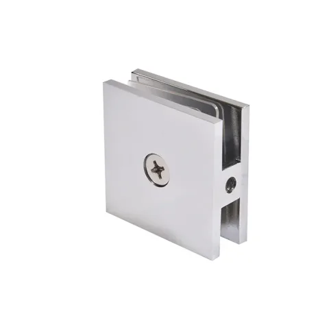 CRL Square Hole-in-Glass Fixed Panel U-Clamp, Polished Chrome