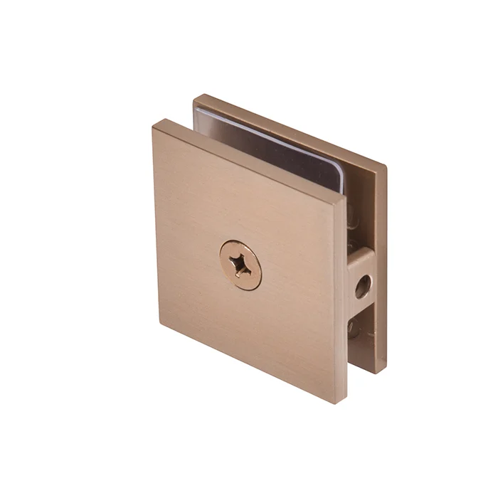 Shower Glass Square Hole-in-Glass Fixed Panel U-Clamp, Vintage Brass – CRL SCU4DBBZ, photo 2