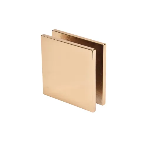CRL Square Hole-in-Glass Fixed Panel U-Clamp, French Gold