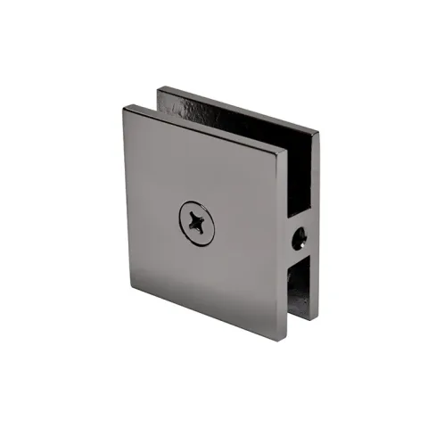 CRL Square Hole-in-Glass Fixed Panel U-Clamp, Gun Metal