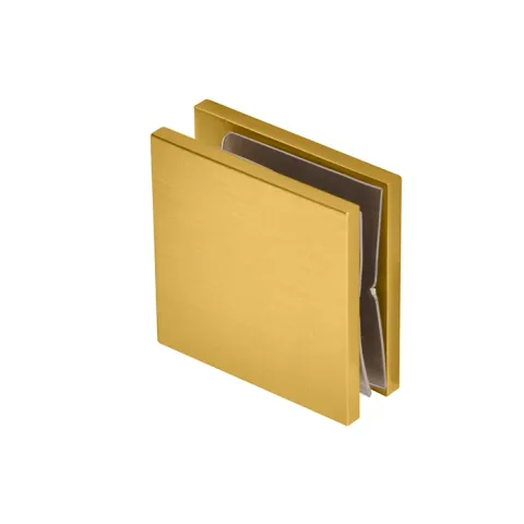 CRL Square Hole-in-Glass Fixed Panel U-Clamp, Modern Gold