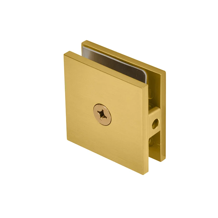 Shower Glass Square Hole-in-Glass Fixed Panel U-Clamp, Modern Gold – CRL SCU4MG, photo 2