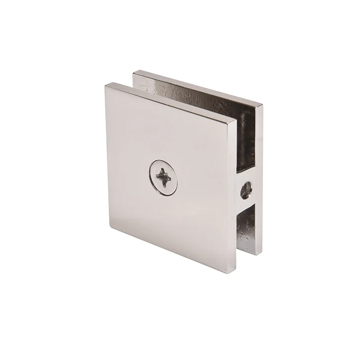 Shower Glass Square Hole-in-Glass Fixed Panel U-Clamp, Polished Nickel – CRL SCU4PN
