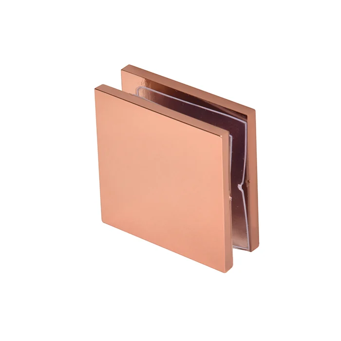 Shower Glass Square Hole-in-Glass Fixed Panel U-Clamp, Rose Gold – CRL SCU4RG