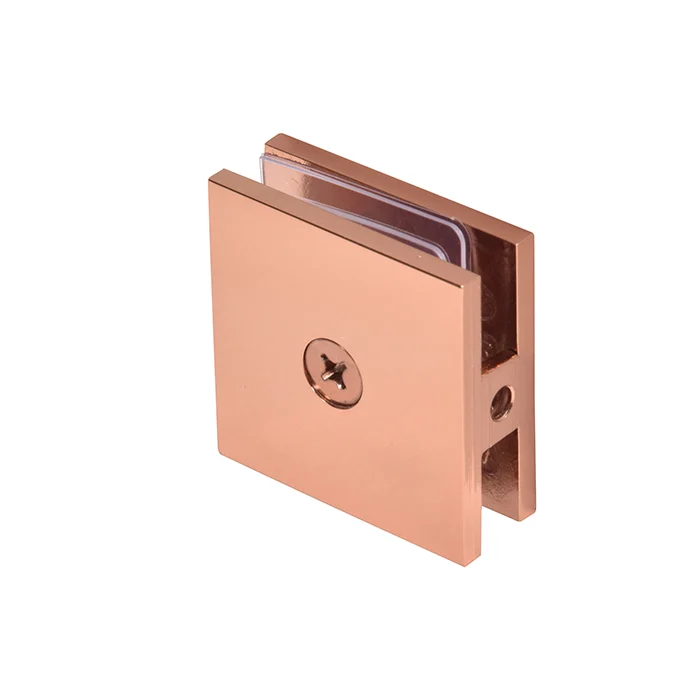 Shower Glass Square Hole-in-Glass Fixed Panel U-Clamp, Rose Gold – CRL SCU4RG, photo 2