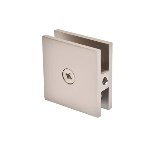 CRL Square Hole-in-Glass Fixed Panel U-Clamp, Satin Nickel