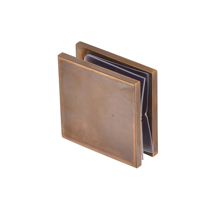 Shower Glass Square Hole-in-Glass Fixed Panel U-Clamp, Vintage Brass – CRL SCU4VBR