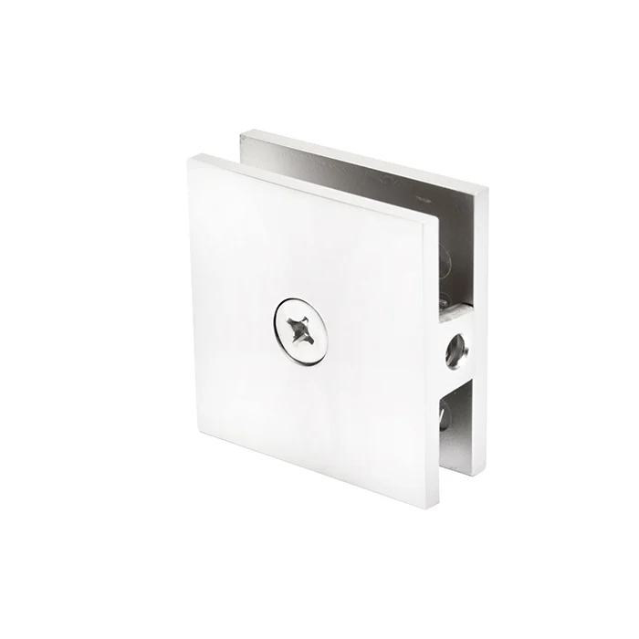 Shower Glass Square Hole-in-Glass Fixed Panel U-Clamp, Gloss White – CRL SCU4W