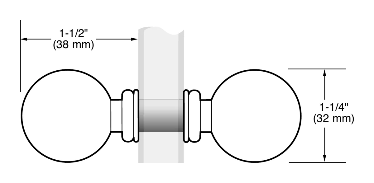 Ball Style Back-to-Back Shower Door Knob, Brushed Nickel – CRL SDK075BN, photo 2