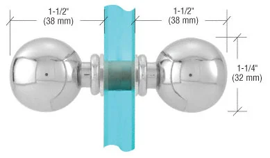 CRL SDK075CH Ball Style Back-to-Back Shower Door Knob