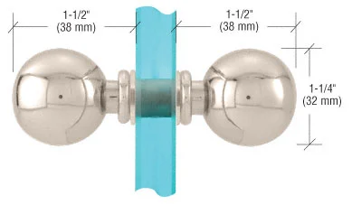 Ball Style Back-to-Back Shower Door Knob, Polished Nickel – CRL SDK075PN