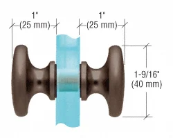 CRL Traditional Back-to-Back Shower Door Knobs, Oil Rubbed Bronze