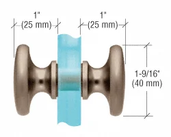 CRL Traditional Back-to-Back Shower Door Knobs, Brushed Bronze