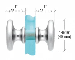 CRL Traditional Back-to-Back Shower Door Knobs, Polished Chrome