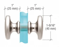 CRL Traditional Back-to-Back Shower Door Knobs, Polished Nickel