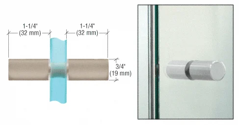 Cylinder Back-to-Back Shower Door Knob, Brushed Nickel – CRL SDK112BN