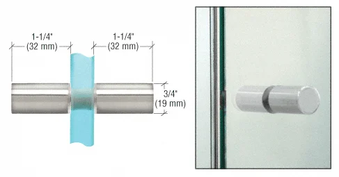 CRL SDK112CH Cylinder Back-to-Back Shower Door Knob