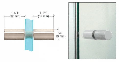 Cylinder Back-to-Back Shower Door Knob, Polished Nickel – CRL SDK112PN