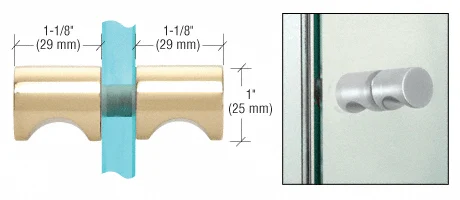E-Z Grip Back-to-Back Shower Door Knob, Unlacquered Brass – CRL SDK140ULBR