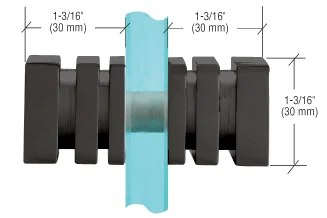 Shower Door Square Ribbed Back-to-Back Knob, Matte Black – CRL SDK160MBL, photo 2