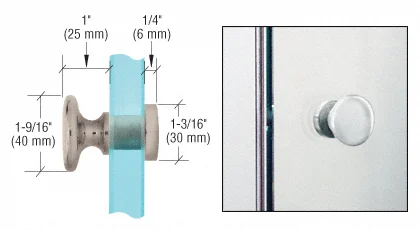 Traditional Single-Sided Shower Door Knob, Polished Nickel – CRL SDK200PN