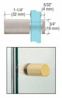 Cylinder Single-Sided Shower Door Knob, Brushed Nickel – CRL SDK212BN, photo 3