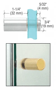 CRL Cylinder Single-Sided Shower Door Knob, Polished Chrome