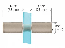 Shower Door Cylinder Back-to-Back Knobs with Plastic Sleeve, Brushed Nickel – CRL SDKP112BN