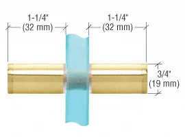 Shower Door Cylinder Back-to-Back Knobs with Plastic Sleeve, Polished Brass – CRL SDKP112BR