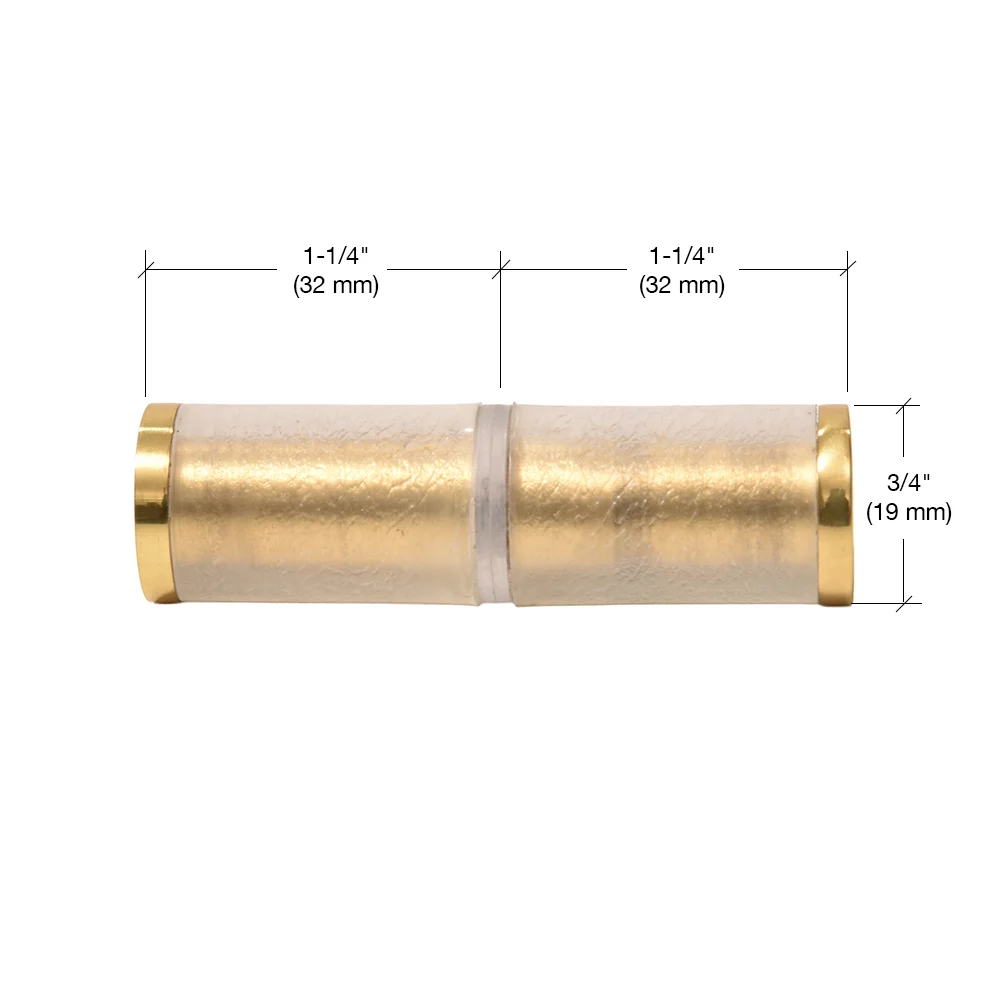Shower Door Cylinder Back-to-Back Knobs with Plastic Sleeve, Polished Brass – CRL SDKP112BR, photo 2