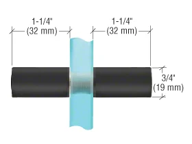 Shower Door Cylinder Back-to-Back Knobs with Plastic Sleeve, Matte Black – CRL SDKP112MBL
