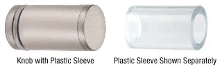 Shower Door Single-Sided Cylinder Knob with Plastic Sleeve, Brushed Nickel – CRL SDKP212BN