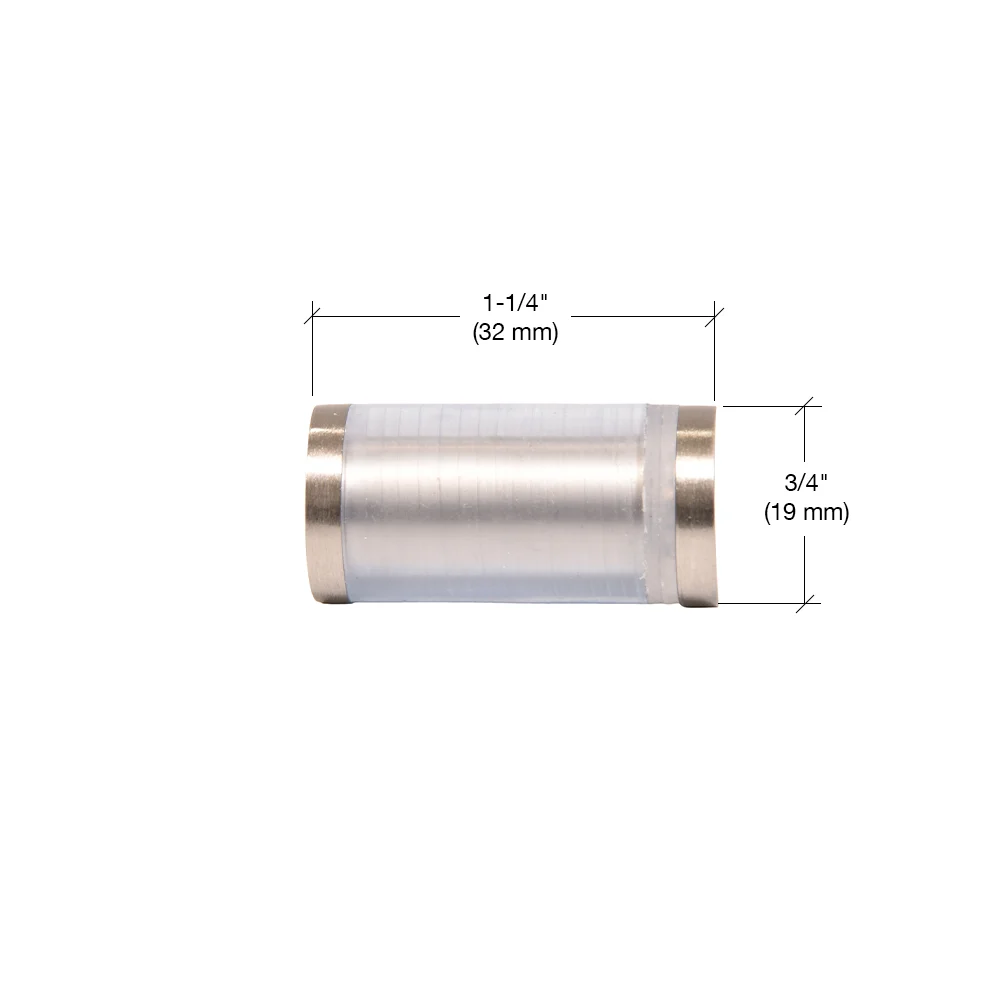 Shower Door Single-Sided Cylinder Knob with Plastic Sleeve, Brushed Nickel – CRL SDKP212BN, photo 2