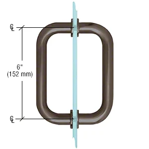 Shower Door 6" Back-to-Back Tubular Pull Handle, Oil Rubbed Bronze – CRL SDPR60RB, photo 2