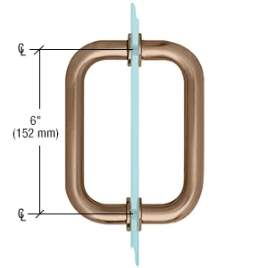 Shower Door 6" Back-to-Back Tubular Pull Handle, Brushed Bronze – CRL SDPR6BBRZ, photo 2