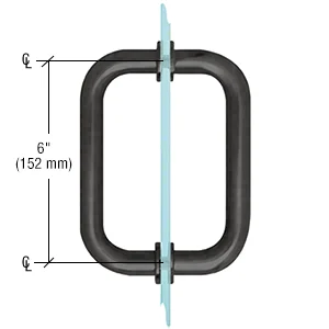 Shower Door 6" Back-to-Back Tubular Pull Handle, Gloss Black – CRL SDPR6BL, photo 2