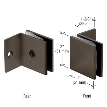 Shower Glass Square Fixed Panel Clamp with Small Leg, Oil Rubbed Bronze – CRL SGC0370RB, photo 2