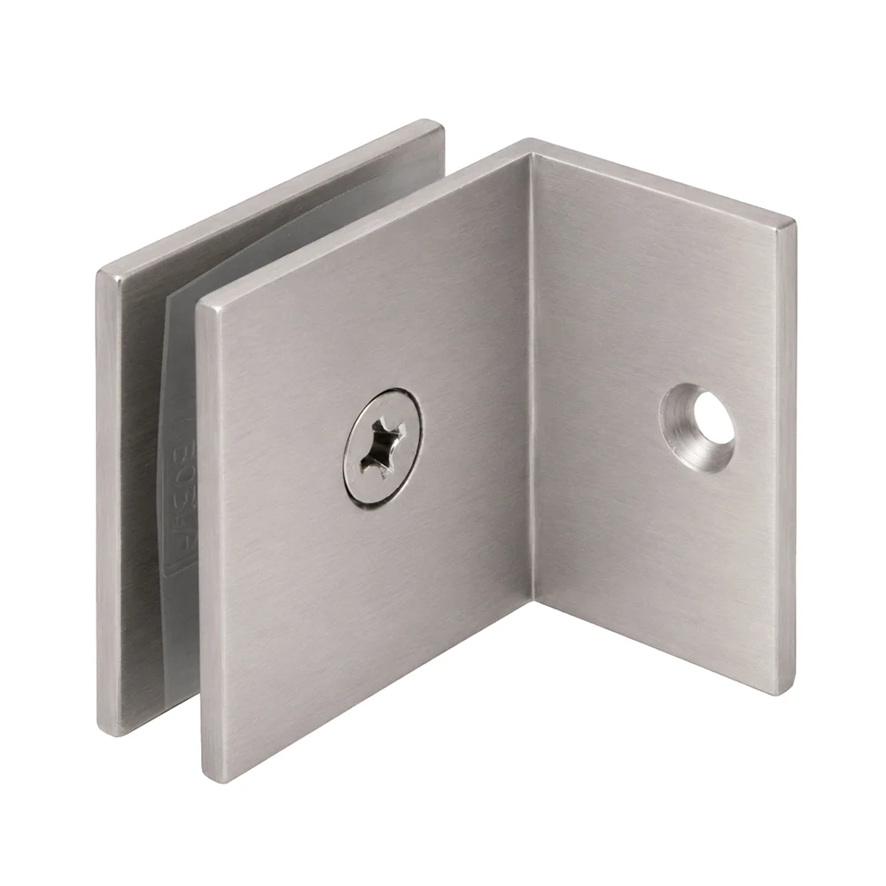 Shower Glass Square Fixed Panel Clamp with Small Leg, Brushed Nickel – CRL SGC037BN