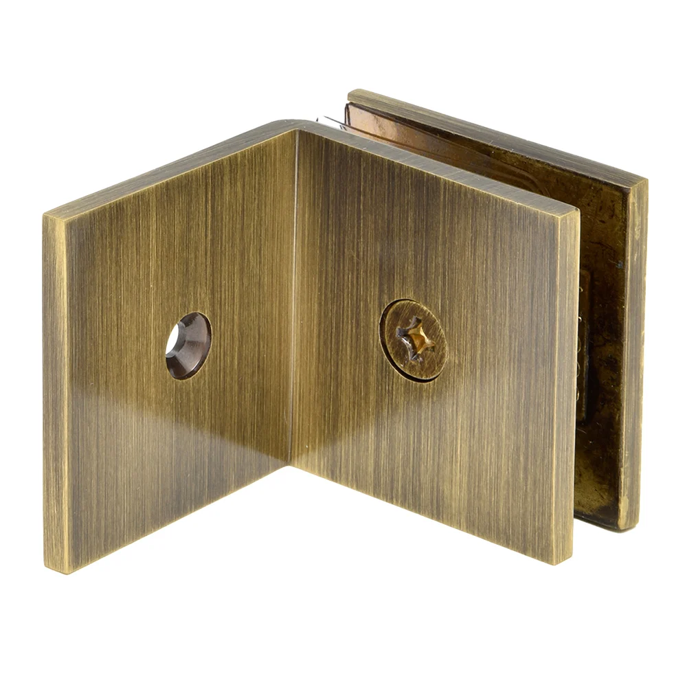 Shower Glass Square Fixed Panel Clamp with Large Leg, Antique Brass – CRL SGC039ABR