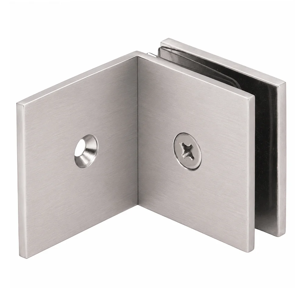 Shower Glass Square Fixed Panel Clamp with Large Leg, Brushed Nickel – CRL SGC039BN