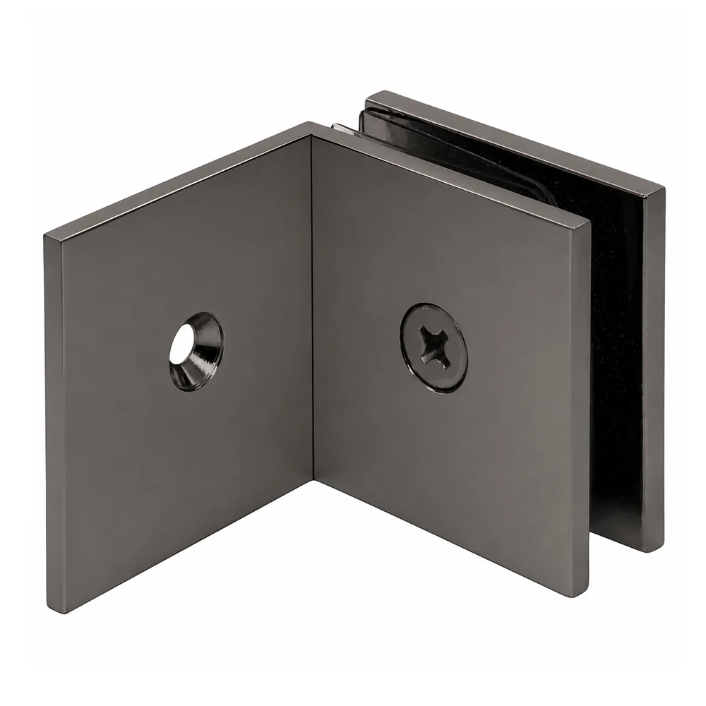 Shower Glass Square Fixed Panel Clamp with Large Leg, Gun Metal – CRL SGC039MGM