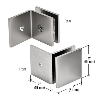 Shower Glass Square Fixed Panel Clamp with Large Leg, Gun Metal – CRL SGC039MGM, photo 2