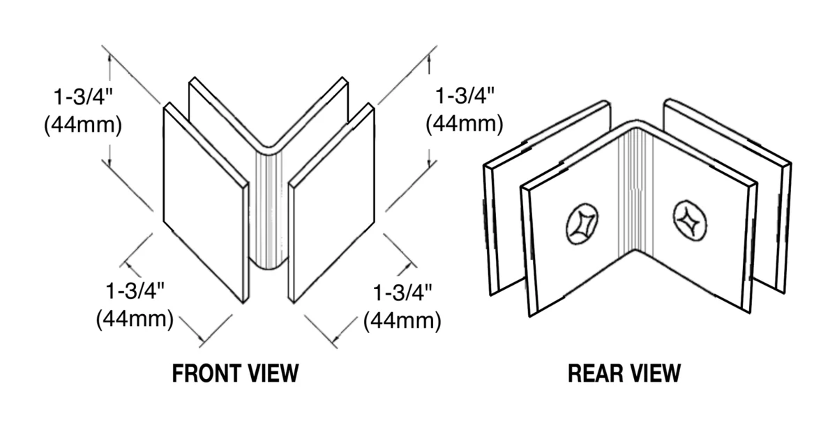 Shower Glass Open Face 90° Square Glass Clamp, Oil Rubbed Bronze – CRL SGC0F900RB, photo 2