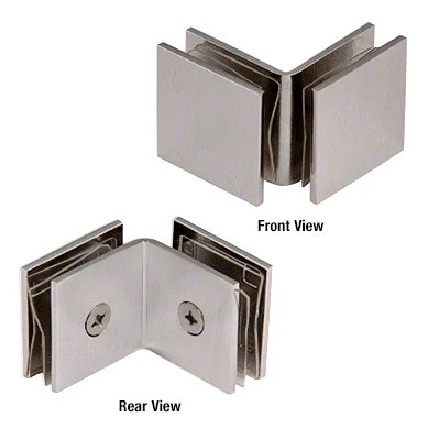 Shower Glass Open Face 90° Square Glass Clamp, Brushed Nickel – CRL SGC0F90BN