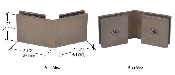 Shower Glass Square 135° Glass-to-Glass Clamp, Oil Rubbed Bronze – CRL SGC1350RB, photo 2