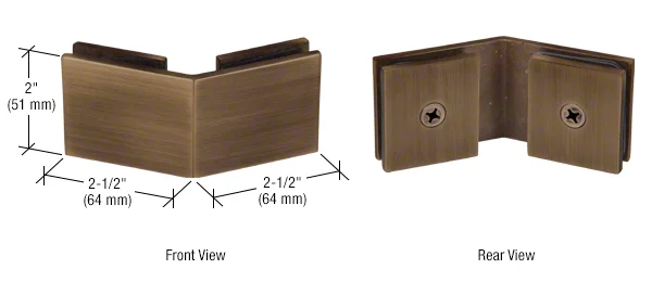 Shower Glass Square 135° Glass-to-Glass Clamp, Brushed Bronze – CRL SGC135BBRZ, photo 2