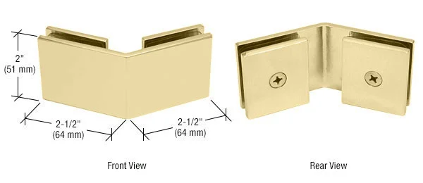 Shower Glass Square 135° Glass-to-Glass Clamp, Satin Brass – CRL SGC135SB, photo 2